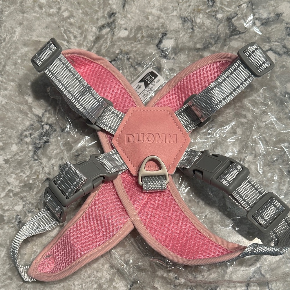 Pink and Gray Dog Harness
